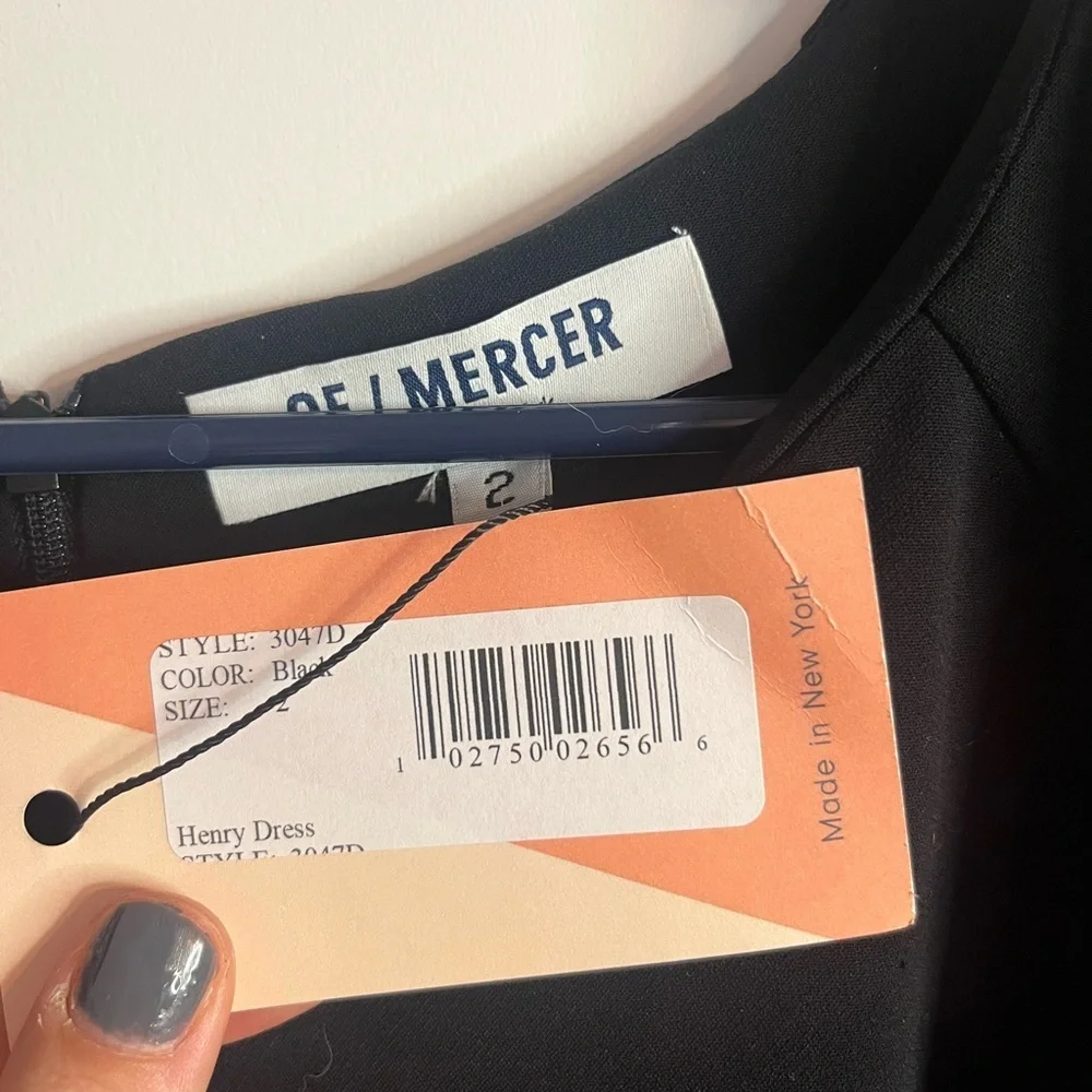 Of Mercer NWT Black Henry Midi Dress 🖤 Size 2 🖤